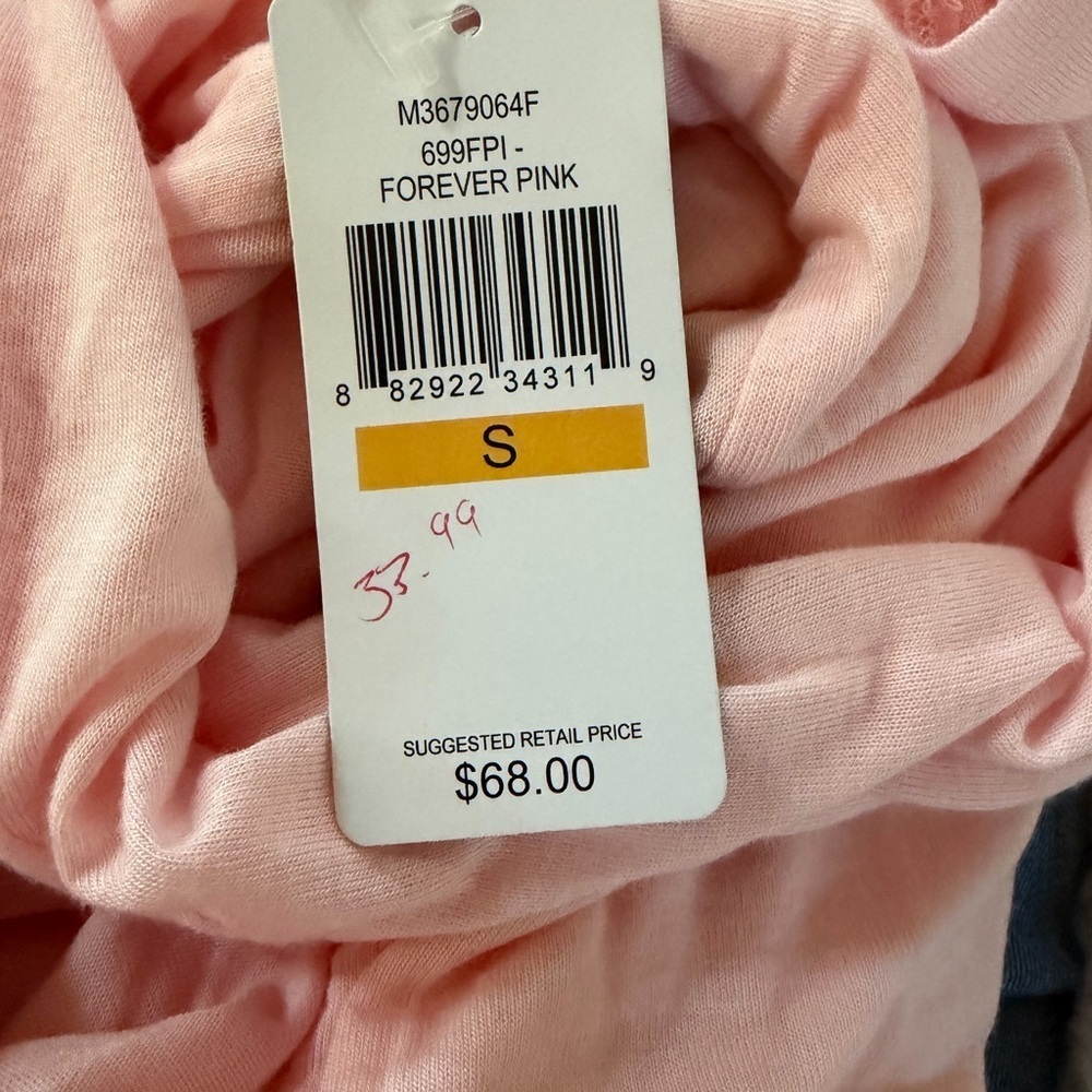 Fever NWT Women’s Open Front Pink Tunic Size Small Long Sleeve Ruffled Front - Picture 9 of 9